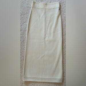 NWT ba&sh Womens Saturne Ivory Pencil Skirt Size XS Ribbed-Knit